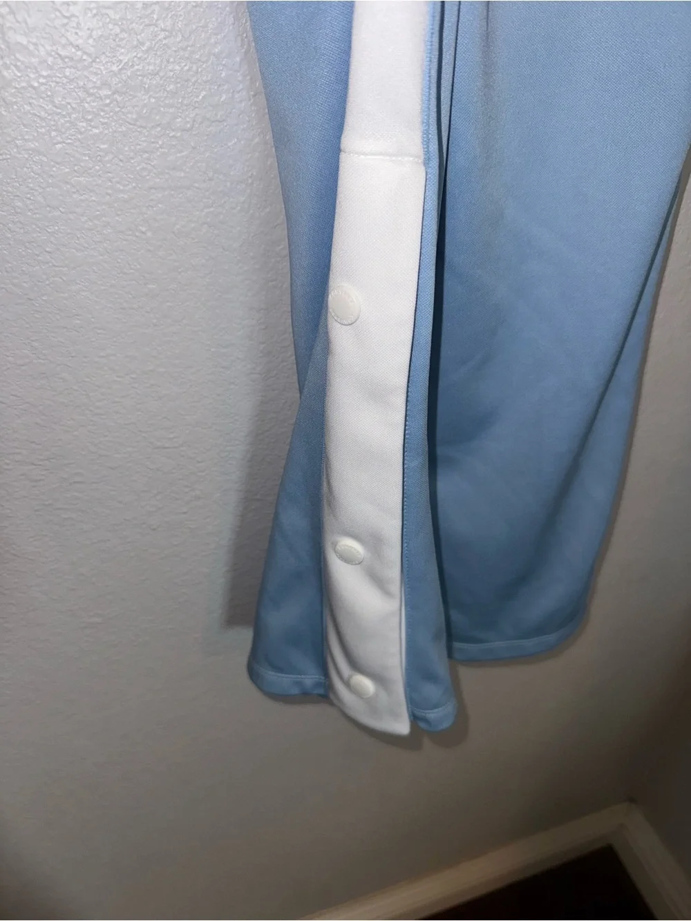 Converse Light Blue Athletic Pants with with White Stripe and Bottom Buttons M